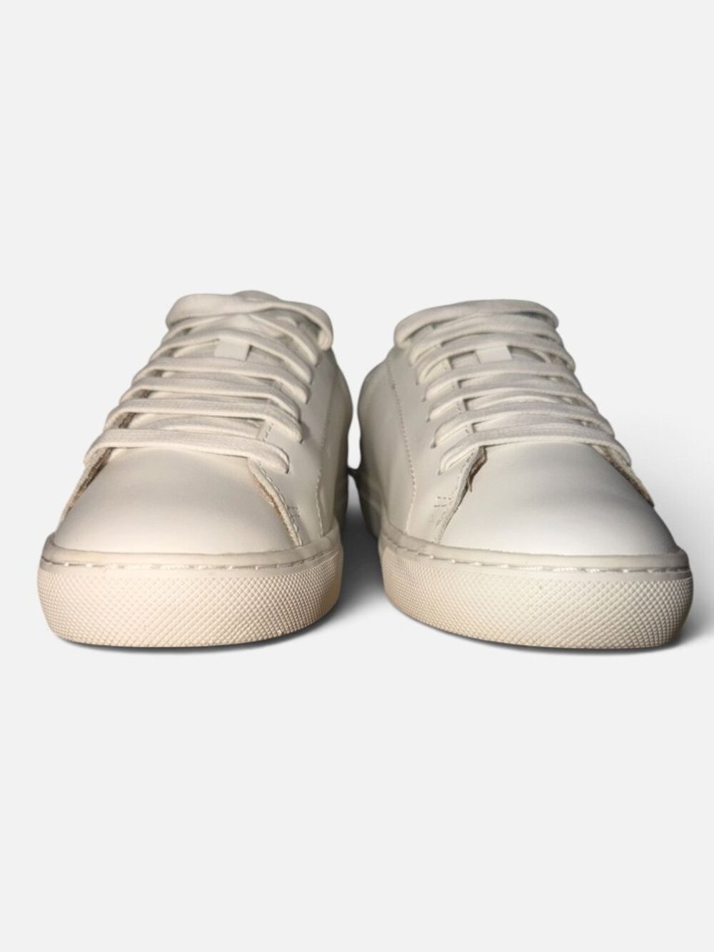 Banana Republic Nicklas Sneaker Mens 7 / W8.5 White Smooth Leather Fashion Shoe - Picture 8 of 11